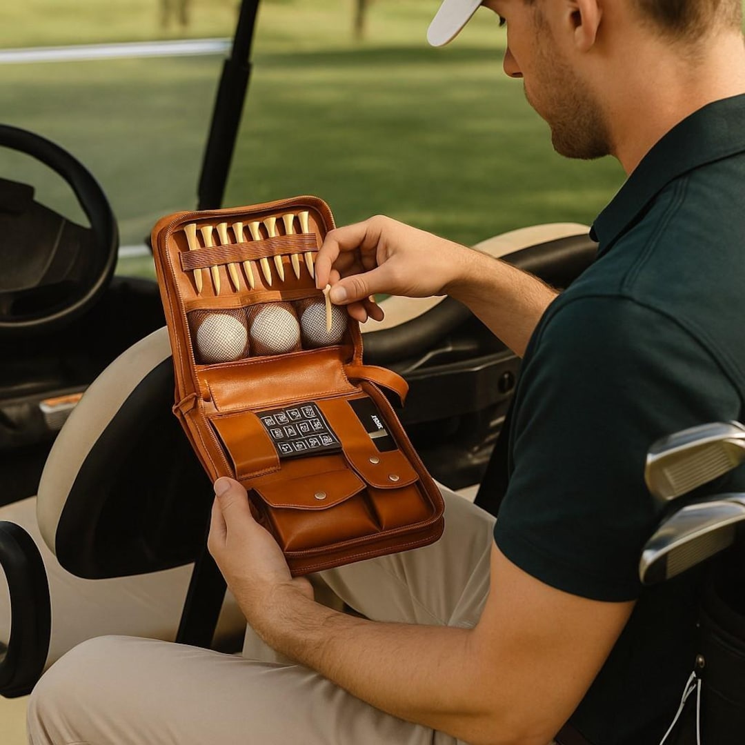 Personalised Leather Golf Accessories Set | Stylish Gift for Fathers ...
