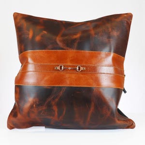 Handcrafted Leather Snaffle Bit Cushion | Equestrian Home Decor Gift for Horse Enthusiasts