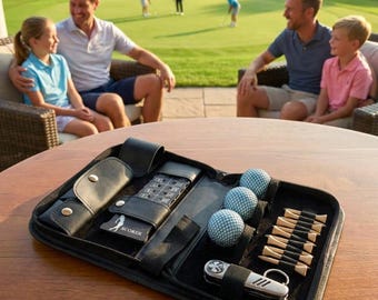 Gepersonaliseerde golftas van pu-leer - cadeau voor papa golfer opberger