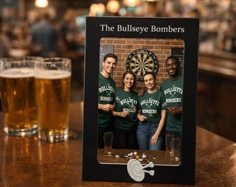 Gepersonaliseerde darts fotolijst gegraveerd aandenken cadeau voor spelers verjaardag pensioen viering muurdecoratie