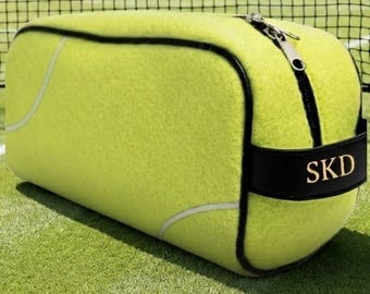 Gepersonaliseerde toilettas van materiaal tennisbal | Sportieve reistas met toilettas