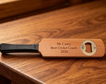 Gepersonaliseerde mini-cricketbat flesopener