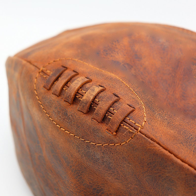 Personalized Buffalo Leather Rugby Ball Wash Bag | Sports Gift - Etsy