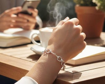 Gepersonaliseerde kleine sterlingzilveren paardentrensarmband | Uniek paardenliefhebbercadeau voor ruiters