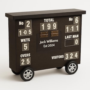 Organiseur de tableau de bord de cricket personnalisé | Cadeau de bureau unique pour les fans, les joueurs et les entraîneurs