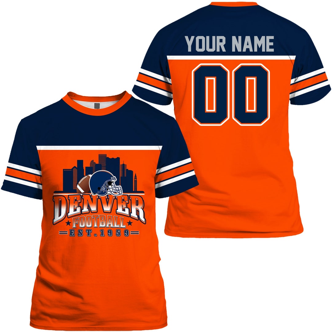 Denver Football Shirt Custom Football Shirts Personalized T Etsy