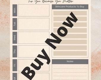 Skincare Routine Planner, Digital Download, Printable Planner