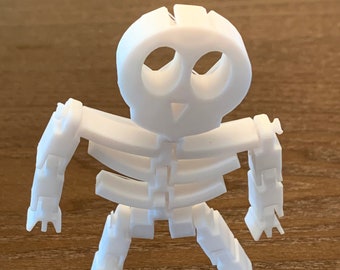 Articulated Skeleton 3D Printed! Flexible Joints/Moving Parts! Halloween Decoration/Fidget Toy/Desk Toy! Multiple Colors Available!