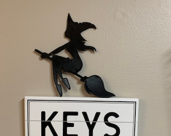 Witch Riding A Broom Decoration! Halloween Witch Silhouette/Wall Decoration, Window + More(3d Printed)!
