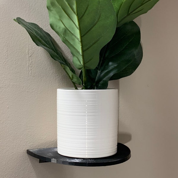 Floating Wall Shelf Semi Circle Shaped! Supports Attached (All-In-One) + Holds Up To 5lbs!