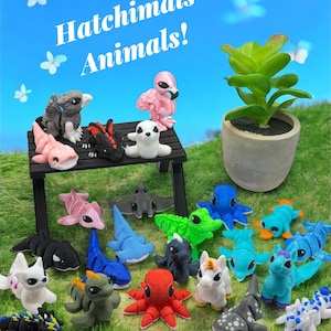 Hatchling Cute Fidget Animals/Mythical Creatures/Pick Your Animal/Fidget Toy/Desk Toy/Pocket Pal/Gift/Articulated Fidget Toys!