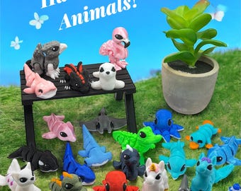 Hatchling Cute Fidget Animals/Mythical Creatures/Pick Your Animal/Fidget Toy/Desk Toy/Pocket Pal/Gift/Articulated Fidget Toys!