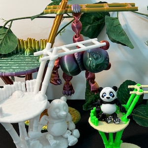 Articulated Panda/Flexi Panda/With Or Without Bamboo Stand/Stocking Stuffer/Panda Lovers/Flexible Joints/Gift!