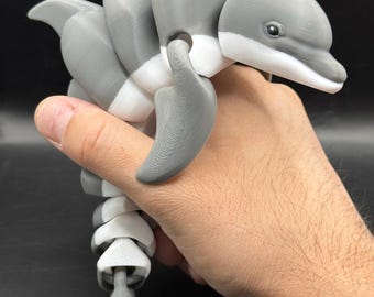 Cute articulated Dolphin Fidget Toy/Decoration/Desk Toy/Sensory/Ocean/Dolphin Lovers/Cute/3 Color Options/Stocking Stuffer/Gift!