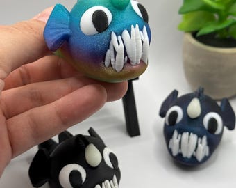Articulated Angler Fish Fidget Toy/Glow In the Dark Lantern Option/Desk Toy/Cute/Exclusive/Gift/Deep Sea/Ocean/Fish/Stocking Stuffer!