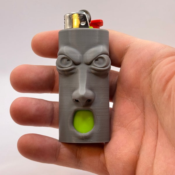 Angry Face Bic Lighter Case/Yelling/Fits Standard Bic Lighters/3d Printed/Multiple Colors!