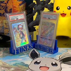 Soporte universal personalizado de 2 cartas para deportes, Pokémon + otro TCG! ¡Se adapta a tarjetas graduadas, paquetes, cargadores superiores, soportes magnéticos + más!