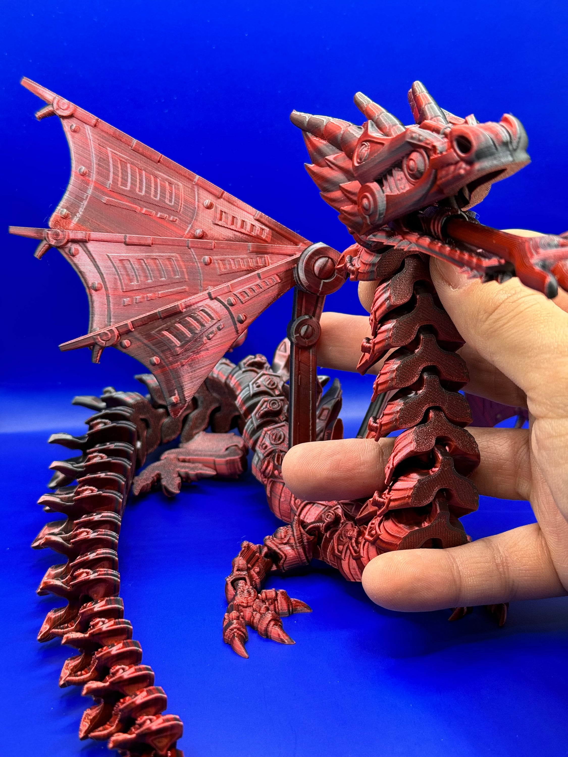 Winged Articulated Dragon/fire Breathing Dragon/movable Wings