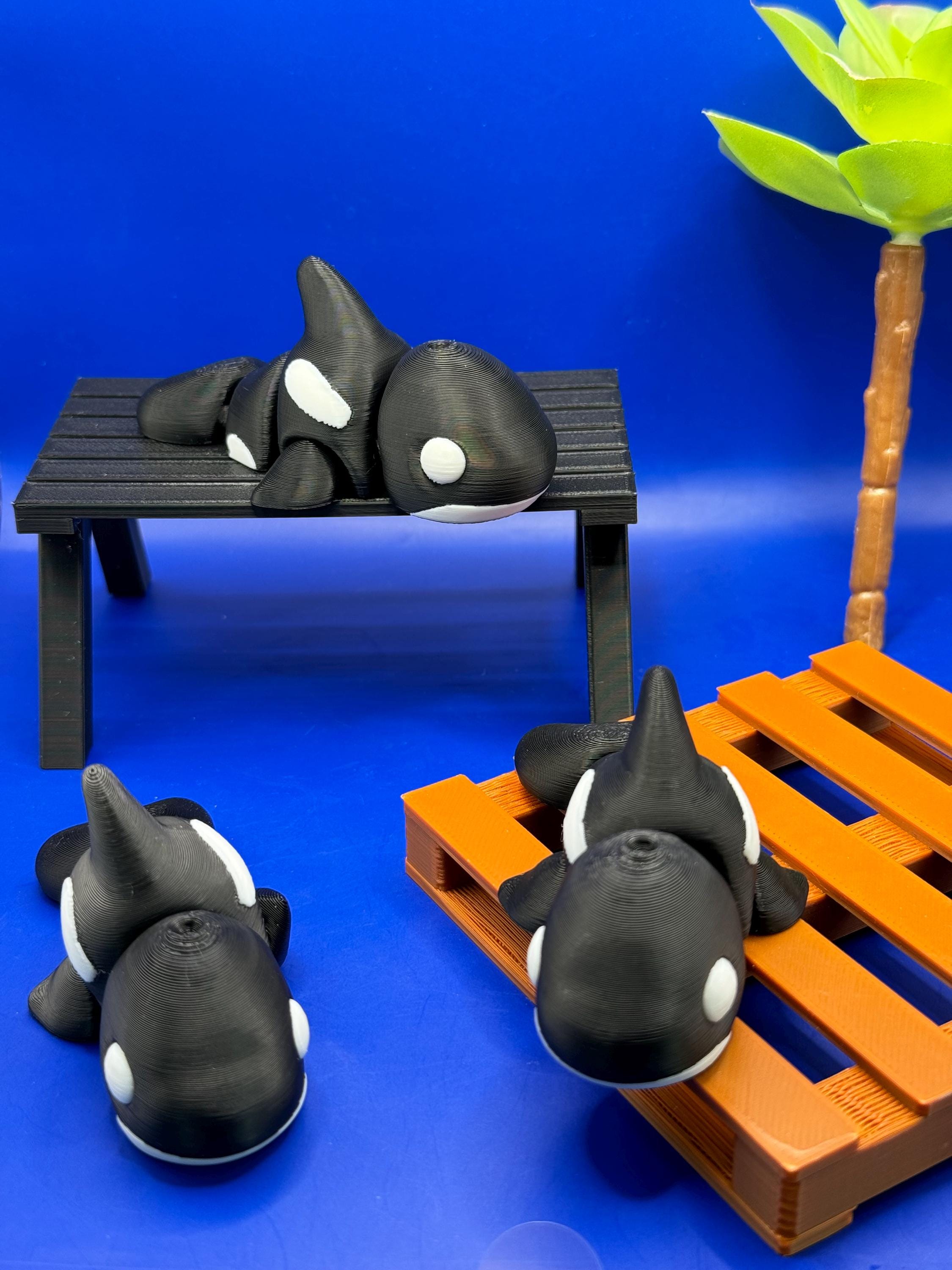 かわいい赤ちゃんシャチの関節式フィギュア/可動式関節/フィジェット