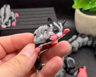 thumbnail image 2 of Articulated Sugar Glider Fidget Toy – Poseable White Gliders 2 of 14