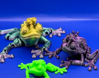 Articulated Frog/Special Ops Frog/Moveable Joints/Fidget Toy/Kids Toy/Desk Toy/Stocking Stuffer/3 Sizes/Multiple Colors/3d Printed!