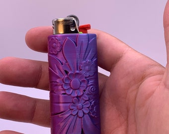 Etui na zapalniczkę Bic Floral/Etui Flower/Pasuje do standardowego rozmiaru Bic/Nadruk 3D/Wiele kolorów