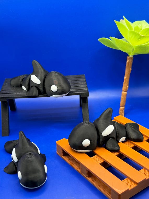 かわいい赤ちゃんシャチの関節式フィギュア/可動式関節/フィジェット