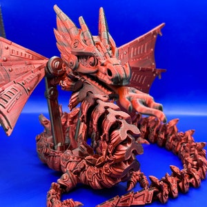 Winged Articulated Dragon/Fire Breathing Dragon/Movable Wings,Mouth, Joints/Posable/Flexi-Dragon/Multiple Colors/3 Sizes/3d Printed!