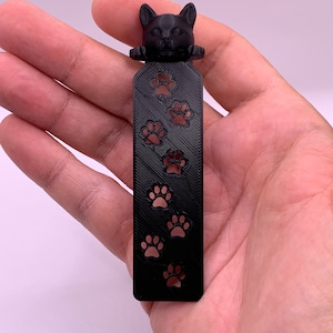Cat Bookmark/Kitty Bookmark/Stocking Stuffer/Kitty Cat/3D Printed/Multiple Colors/Gift For Her/Cat Paws/Interchangeable