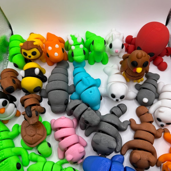 Cute Baby Animals Articulated Fidget Toys/Figures/Pick Your Animal/Desk Toy/Stocking Stuffer/Gift/Animal Lovers/Moveable Joints!