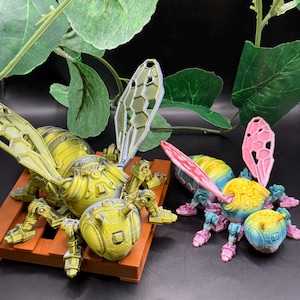 Articulated Cyber Bee Fidget/Desk Toy/Bee Lovers/Pick Your Color/Moveable Wings/Body/Stocking Stuffer!