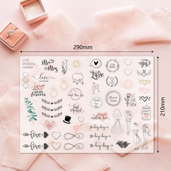 Wedding Sticker,4 Sheets 230Pcs,Planner Stickers