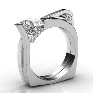 Antique 2.00 Carat Dual Square Rings For Couples Diamond Ring,Sterling Silver Ring,Engegement Ring,Cluster Ring,Gift For Her,Every Wear Ring