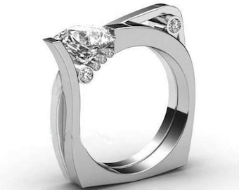 Antique 2.00 Carat Dual Square Rings For Couples Diamond Ring,Sterling Silver Ring,Engegement Ring,Cluster Ring,Gift For Her,Every Wear Ring