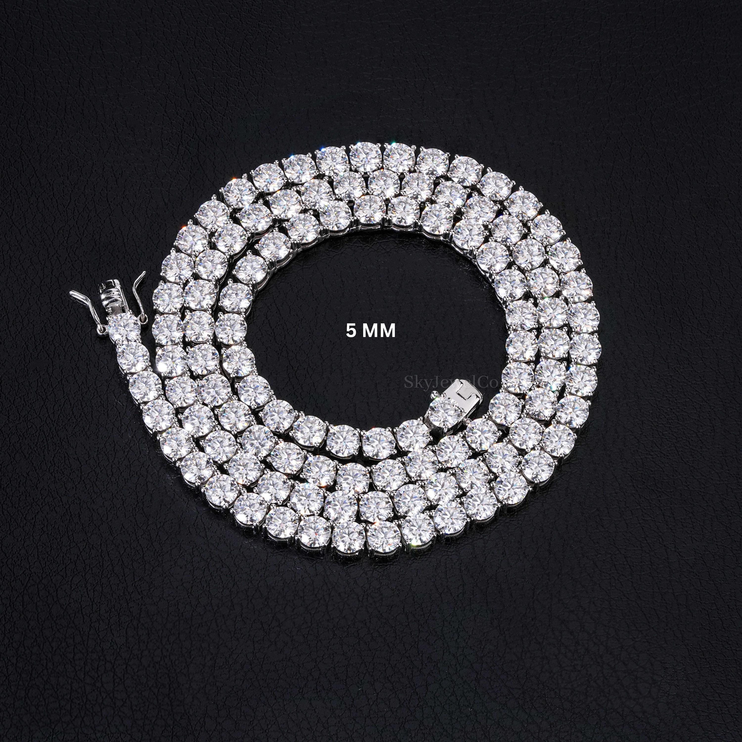 Glitter】 Iced Out Prong Chain (5mm) Glitter】 Iced Out Prong