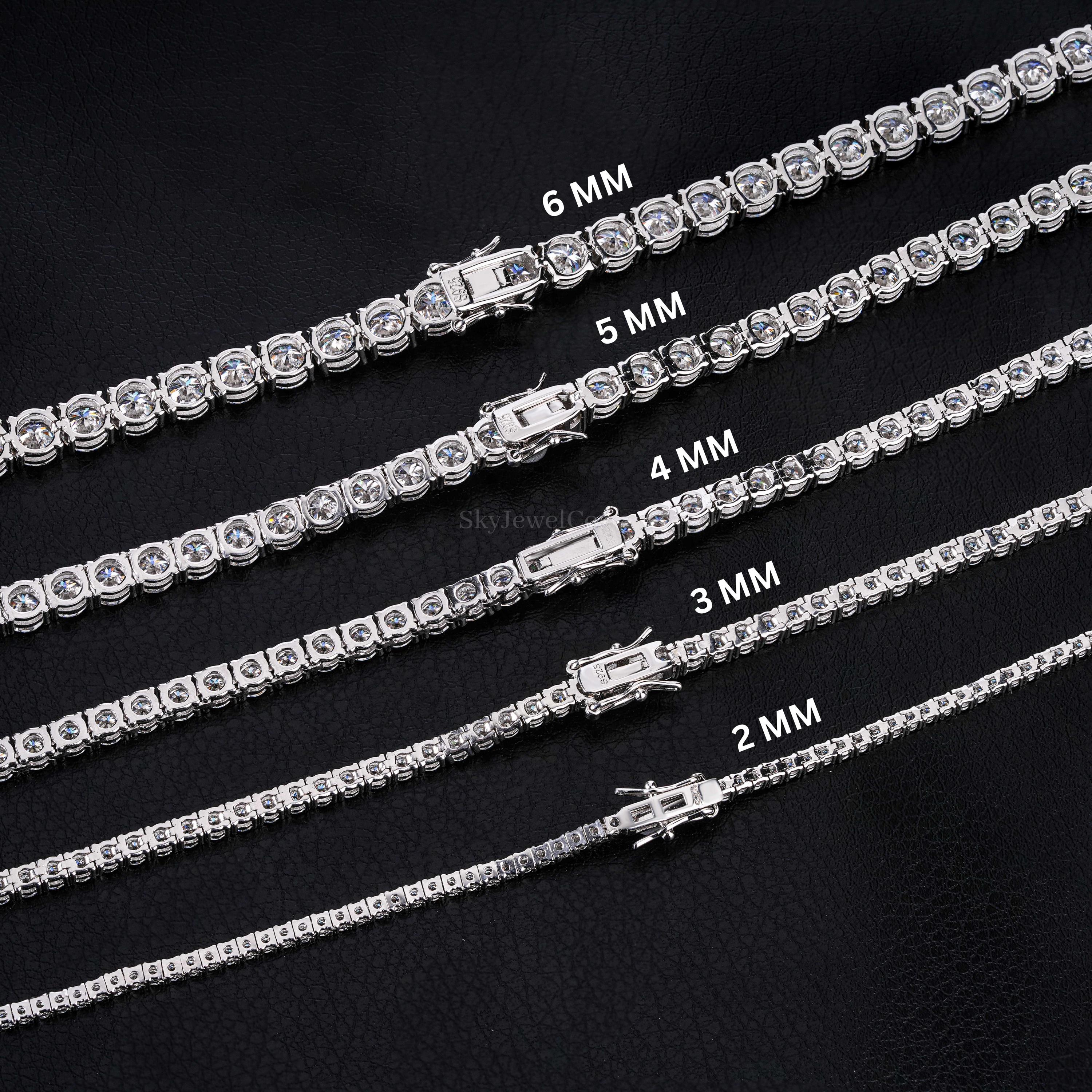 5mm Iced Out Diamond VVS Tennis Chain, Iced Out Tennis Chain