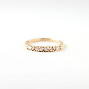 Moissanite Diamond Wedding Band, Antique Round And baguette Cut Moissanite Women&#39;s Band, 14k Yellow Gold Half Eternity Promise Stack Band