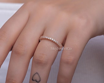 フルエタニティ結婚指輪 本物のラボグロウンダイヤモンドリング