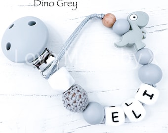 Silicone Dummy Clip Pacifier Clip Dummy Chain Personalised Dummy Clip Personalized Soother Holder newborn Gift MAM dino Clip Stocking Filler