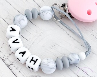 Personalized Pastel Dummy Clip: Newborn Pacifier Chain