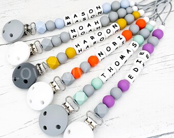 Personalised Silicone Dummy Clip | Personalized Pacifier Clip | Dummy Chain | Soother Fastener | Dummy Holder | New  Gift | MAM Clip Request