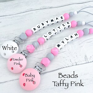 Personalised Soft Silicone Dummy Clip Personalized Pacifier Clip Dummy Chain Soother Fastener Dummy Holder Newborn Gift MAM Clip Bib image 3