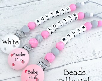Personalised Silicone Dummy Clip | Personalized Pacifier Clip | Dummy Chain | Soother Fastener | Dummy Holder | New  Gift | MAM Clip Request