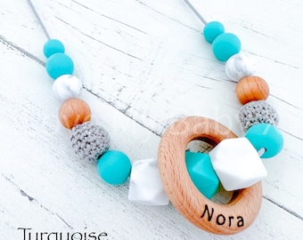 Silicone engraved Nursing necklace Breastfeeding Necklace Sensory Necklace Fiddle necklace New Mum gift Textured Silicone Necklace