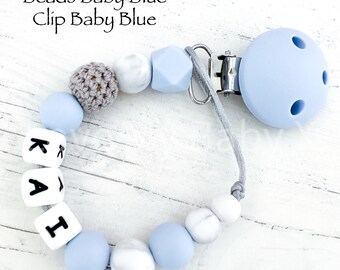 Personalised Silicone Dummy Clip | Dummy Chain | Soother Fastener | Dummy Holder | Newborn Gift | Soft Paci Clip MAM Clip Bib New Mum Gift
