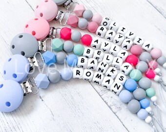 Personalized Silicone Pacifier Clip: Custom Dummy Chain, Newborn Gift