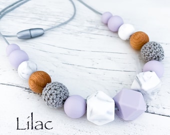 Silicone Wooden Necklace | Fidgeting Toy | Nursing Necklace | Silicone Jewellery | New Mother Gift | Mothers Day Gift | Neborn gift