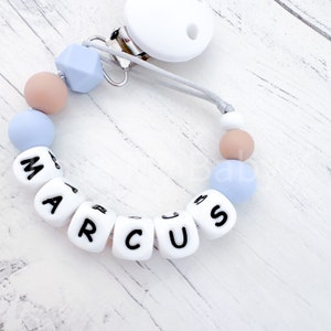 Personalized Pastel Dummy Clip: Newborn Gift, Christening Gift