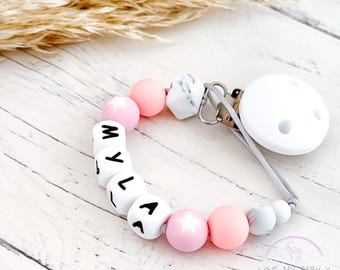 Personalised Silicone Dummy Clip Personalized Paci Clip Star Dummy Chain Soother Fastener Soft Dummy Holder Newborn Gift MAM Clip BIB