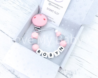 Personalized Silicone Dummy Clip: Newborn Pacifier Chain, Soother Clip